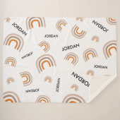 Leuke Custom Nursery Modern Rainbow baby Sherpa Deken (Voorkant (horizontaal))