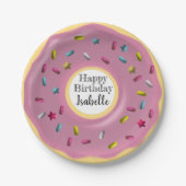 Leuke Custom Paarse Donut Decor | Gefeliciteerd Papieren Bordje (Voorkant)