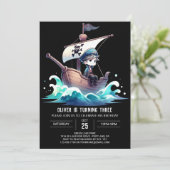 Leuke Custom Pirate Verjaardag Kaart (Staand voorkant)