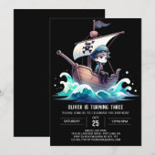 Leuke Custom Pirate Verjaardag Kaart (Voorkant / Achterkant)