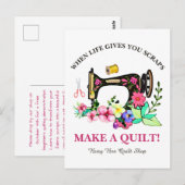 Leuke Custom Quilt Shop Briefkaart (Voorkant / Achterkant)