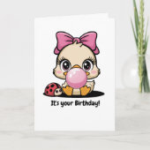 Leuke Cute Eend, Lieveboer Lieveheersbeestje & Bel Kaart (Voorkant)