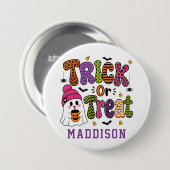 Leuke Cute Geest Aangepaste Naam Kinderen Hallowee Ronde Button 7,6 Cm (Voorkant /achterkant)