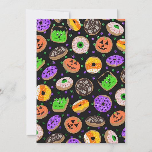 Leuke Cute Glitter Confetti Donuts Halloween Kaart (Achterkant)