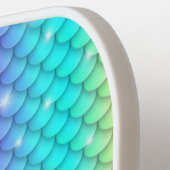 Leuke Cute Meisjesachtige Glanzende Regenboog Zeem Pickleball Paddle (Links Detail)