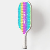 Leuke Cute Meisjesachtige Glanzende Regenboog Zeem Pickleball Paddle (Links)