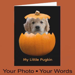 Leuke Cute Persoonlijke Halloween Pompoen Hond Fot Kaart