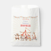 Leuke Cute Rode & Roze Circus Kinderen Verjaardag Bedankzakje (Voorkant)