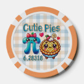 Leuke “Cutie Pies” Schattig Pi-symbool en taart wo Poker Chips (Achterkant)