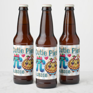Leuke "Cutie Pies" Schattigee Pi Symbool & Pie Pun Bier Etiket