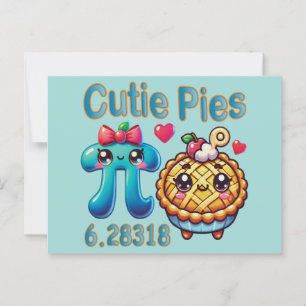 Leuke "Cutie Pies" Schattigee Pi Symbool & Pie Pun Briefkaart