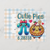 Leuke "Cutie Pies" Schattigee Pi Symbool & Pie Pun Kaart (Voorkant / Achterkant)