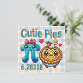 Leuke "Cutie Pies" Schattigee Pi Symbool & Pie Pun Kaart (Staand voorkant)