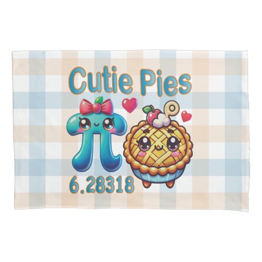 Leuke "Cutie Pies" Schattigee Pi Symbool & Pie Pun Kussensloop (Voorkant)