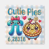 Leuke "Cutie Pies" Schattigee Pi Symbool & Pie Pun Magneet (Voorkant)