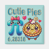 Leuke "Cutie Pies" Schattigee Pi Symbool & Pie Pun Magneet (Voorkant)