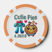 Leuke "Cutie Pies" Schattigee Pi Symbool & Pie Pun Poker Chips (Achterkant)