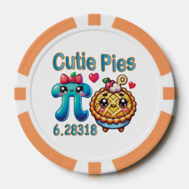 Leuke "Cutie Pies" Schattigee Pi Symbool & Pie Pun Poker Chips