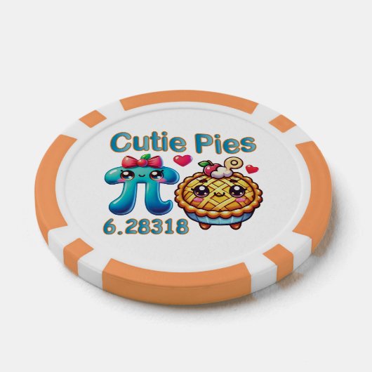 Leuke "Cutie Pies" Schattigee Pi Symbool & Pie Pun Poker Chips (Enkel)