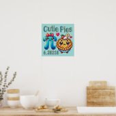 Leuke "Cutie Pies" Schattigee Pi Symbool & Pie Pun Poster (Keuken)