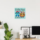 Leuke "Cutie Pies" Schattigee Pi Symbool & Pie Pun Poster (Thuiskantoor)