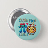 Leuke "Cutie Pies" Schattigee Pi Symbool & Pie Pun Ronde Button 5,7 Cm (Voorkant /achterkant)