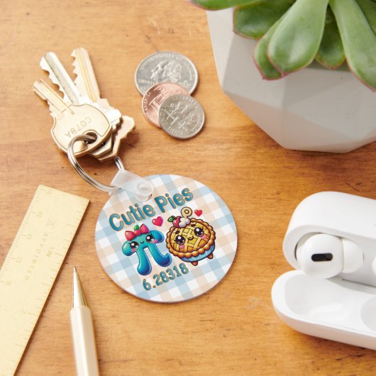 Leuke "Cutie Pies" Schattigee Pi Symbool & Pie Pun Sleutelhanger (Bureau)