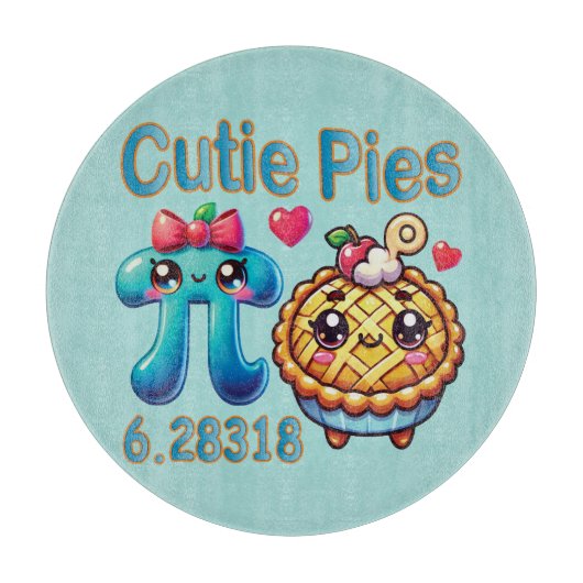 Leuke "Cutie Pies" Schattigee Pi Symbool & Pie Pun Snijplank (Voorkant)