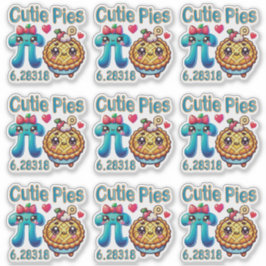 Leuke "Cutie Pies" Schattigee Pi Symbool & Pie Pun Sticker