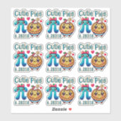 Leuke "Cutie Pies" Schattigee Pi Symbool & Pie Pun Sticker (Vel)