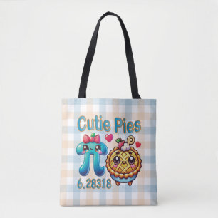 Leuke "Cutie Pies" Schattigee Pi Symbool & Pie Pun Tote Bag
