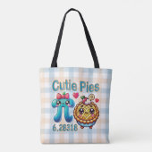 Leuke "Cutie Pies" Schattigee Pi Symbool & Pie Pun Tote Bag (Achterkant)