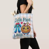 Leuke "Cutie Pies" Schattigee Pi Symbool & Pie Pun Tote Bag (Dichtbij)