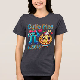 Leuke "Cutie Pies" Schattigee Pi Symbool & Pie Pun Tri-Blend Shirt