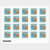 Leuke "Cutie Pies" Schattigee Pi Symbool & Pie Pun Vierkante Sticker (Vel)