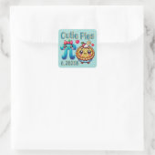 Leuke "Cutie Pies" Schattigee Pi Symbool & Pie Pun Vierkante Sticker (Tas)