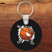 Leuke Dabbing Basketbal Ball Dab Sport Speler Sleutelhanger (Voorkant)