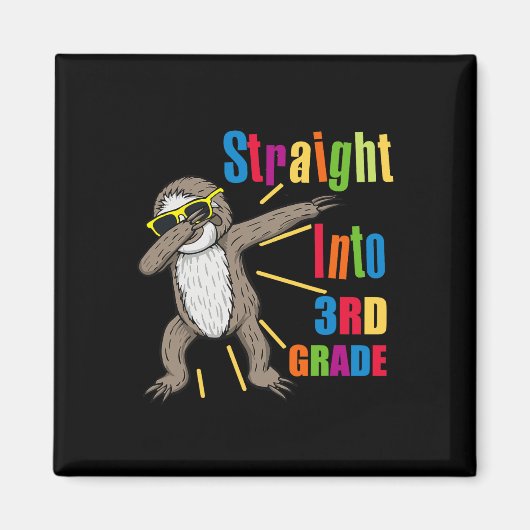 Leuke Dabbing Sloth Recht in 3e klas Fi Magneet (Voorkant)