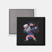 Leuke Dabbing Uncle Sam Ice Hockey Puck Onafhankel Magneet (Voorkant / Achterkant)