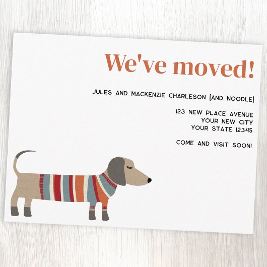 Leuke Dachshond Hond Verhuisbericht Aankondigingskaart