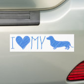 Leuke Dachshund Bumpersticker (Op auto)