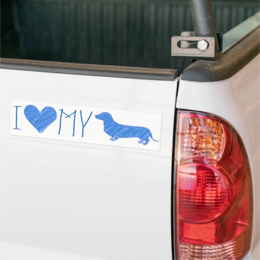 Leuke Dachshund Bumpersticker (Op Truck)