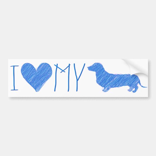 Leuke Dachshund Bumpersticker (Voorkant)