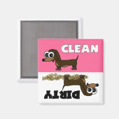Leuke Dachshund Clean / Vuile Vaatwasser Magnet (Voorkant / Achterkant)