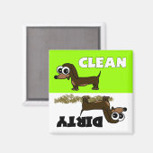 Leuke Dachshund Clean / Vuile Vaatwasser Magnet (Voorkant / Achterkant)