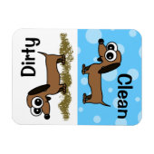 Leuke Dachshund Clean / Vuile Vaatwasser Magnet Magneet (Horizontaal)