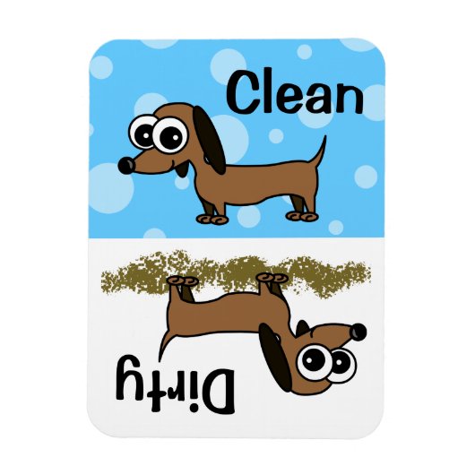 Leuke Dachshund Clean / Vuile Vaatwasser Magnet Magneet (Verticaal)