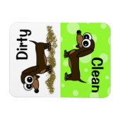 Leuke Dachshund Clean / Vuile Vaatwasser Magnet Magneet (Horizontaal)
