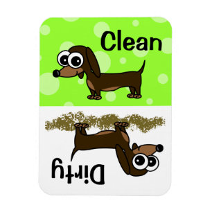 Leuke Dachshund Clean / Vuile Vaatwasser Magnet Magneet