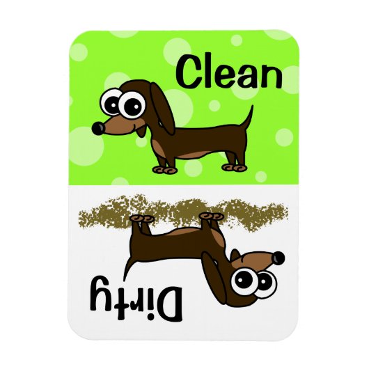 Leuke Dachshund Clean / Vuile Vaatwasser Magnet Magneet (Verticaal)